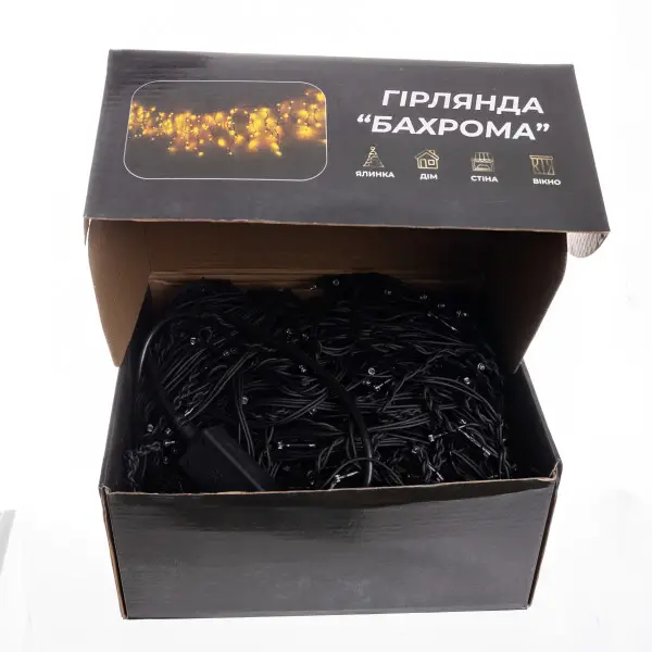 Вулична гірлянда Бахрома 50 м 840 LED чорний провід Жовтий 50MBY