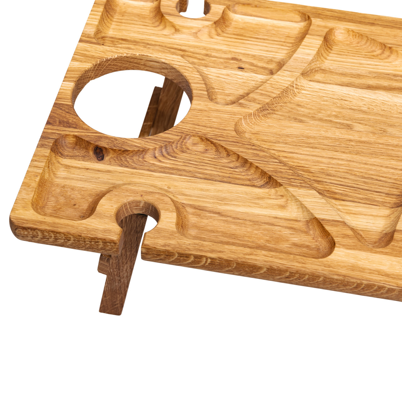 Винний столик-менажниця з дерева 50×30 см прямокутний на ніжках дуб BWS500180