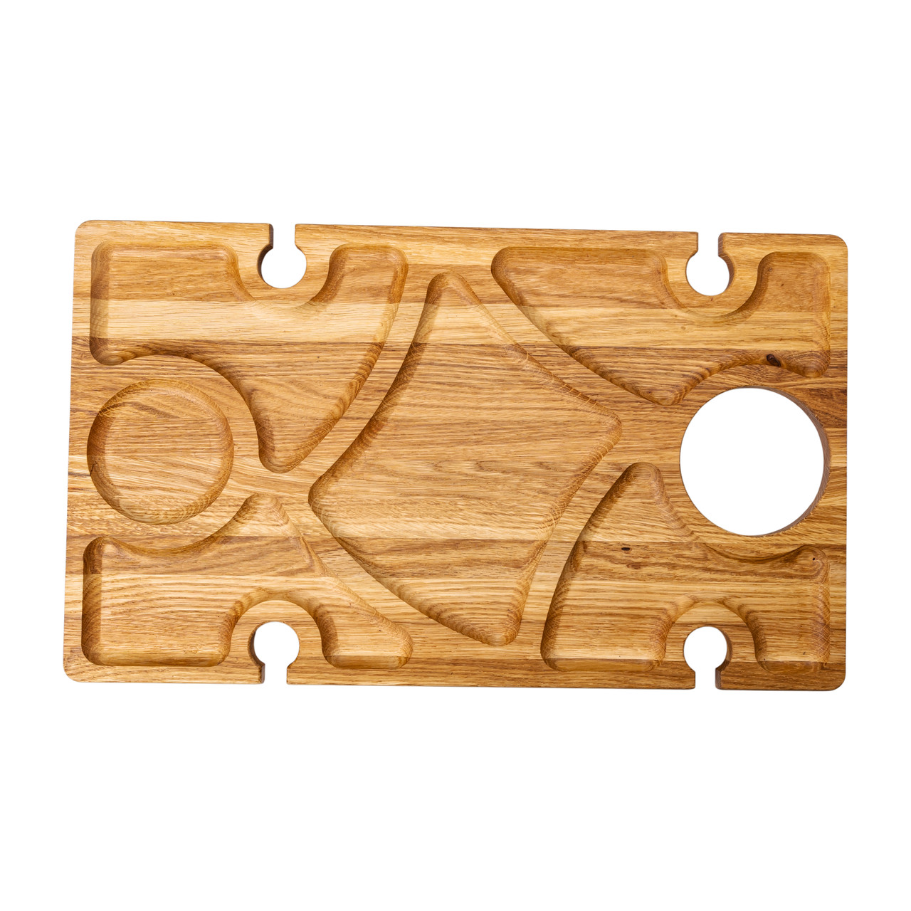 Винний столик-менажниця з дерева 50×30 см прямокутний на ніжках дуб BWS500180