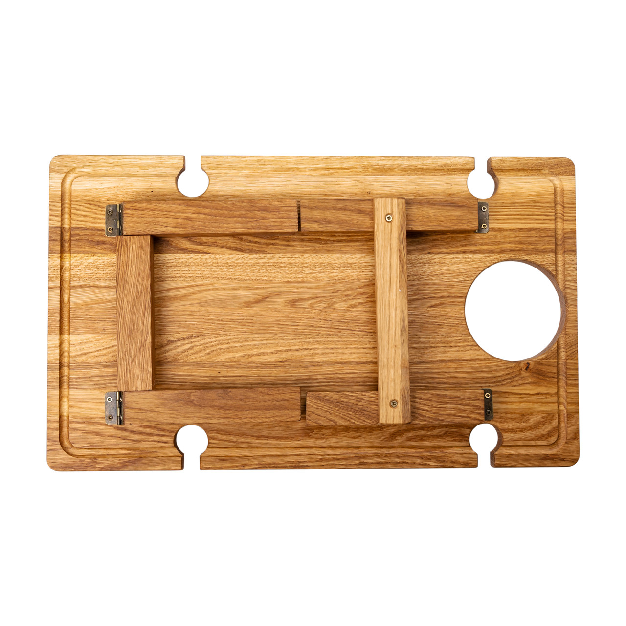 Винний столик-менажниця з дерева 50×30 см прямокутний на ніжках дуб BWS500180