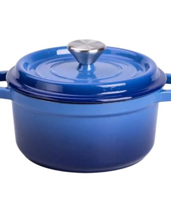 Каструля чавунна емальована 2 л з кришкою Ø20 см Синя HP-1-2BL