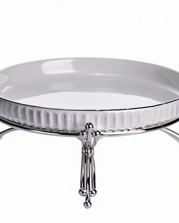 Фруктовниця порцелянова на металевій підставці Ø20 (см) кругла Золото LB-1570G