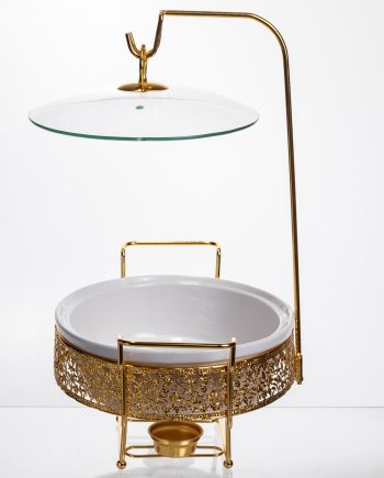 Марміт порцеляновий настільний овальний 2 л на підставці YL-75