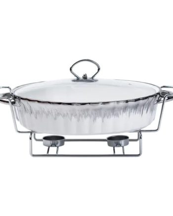 Марміт овальний порцелянаовий 1,5 літра на металевій підставці з підігрівом HP1023