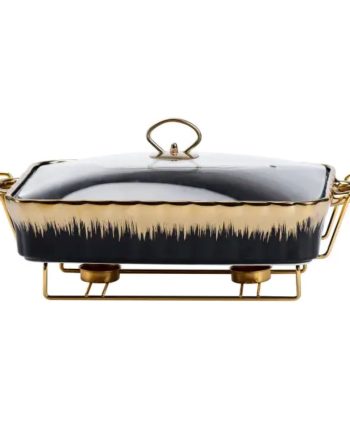 Марміт порцелянаовий прямокутний на 2 літри 40*23*11 см чорний HP1048