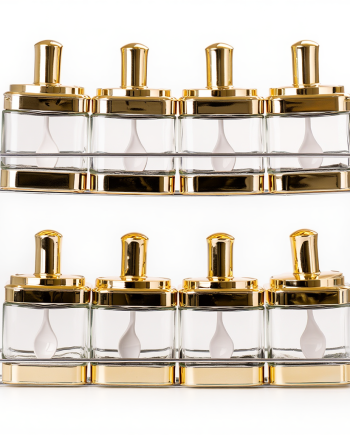 Набір ємностей для спецій на підставці 8 шт. (350 мл) Gold HP-1338