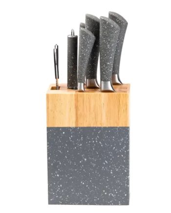 Набір кухонних ножів з ножицями і мусатом для кухні 5 штук 33.5/30/31/24.5/21.5 см сірий HP27479C