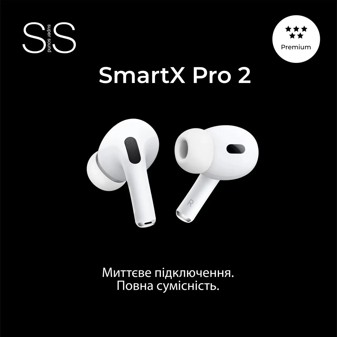 Навушники бездротові TWS SmartX Pro 2 Premium Bluetooth навушники з мікрофоном SAP2P