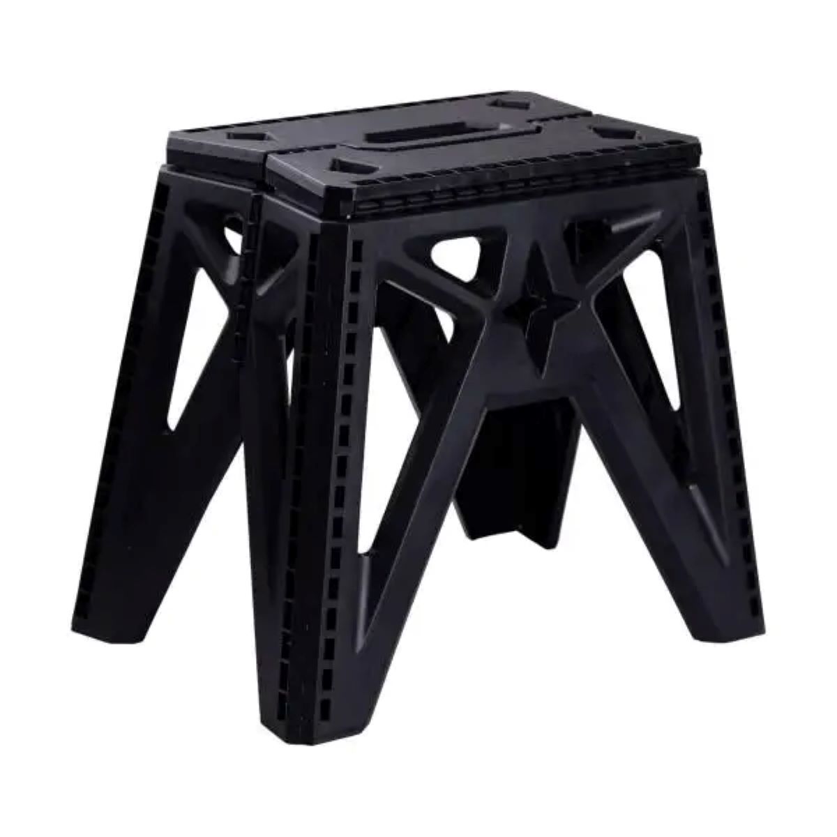 Пластикова складна стілецька туристична похідна розкладний стілець для кемпінгу Чорний SJ-0102B