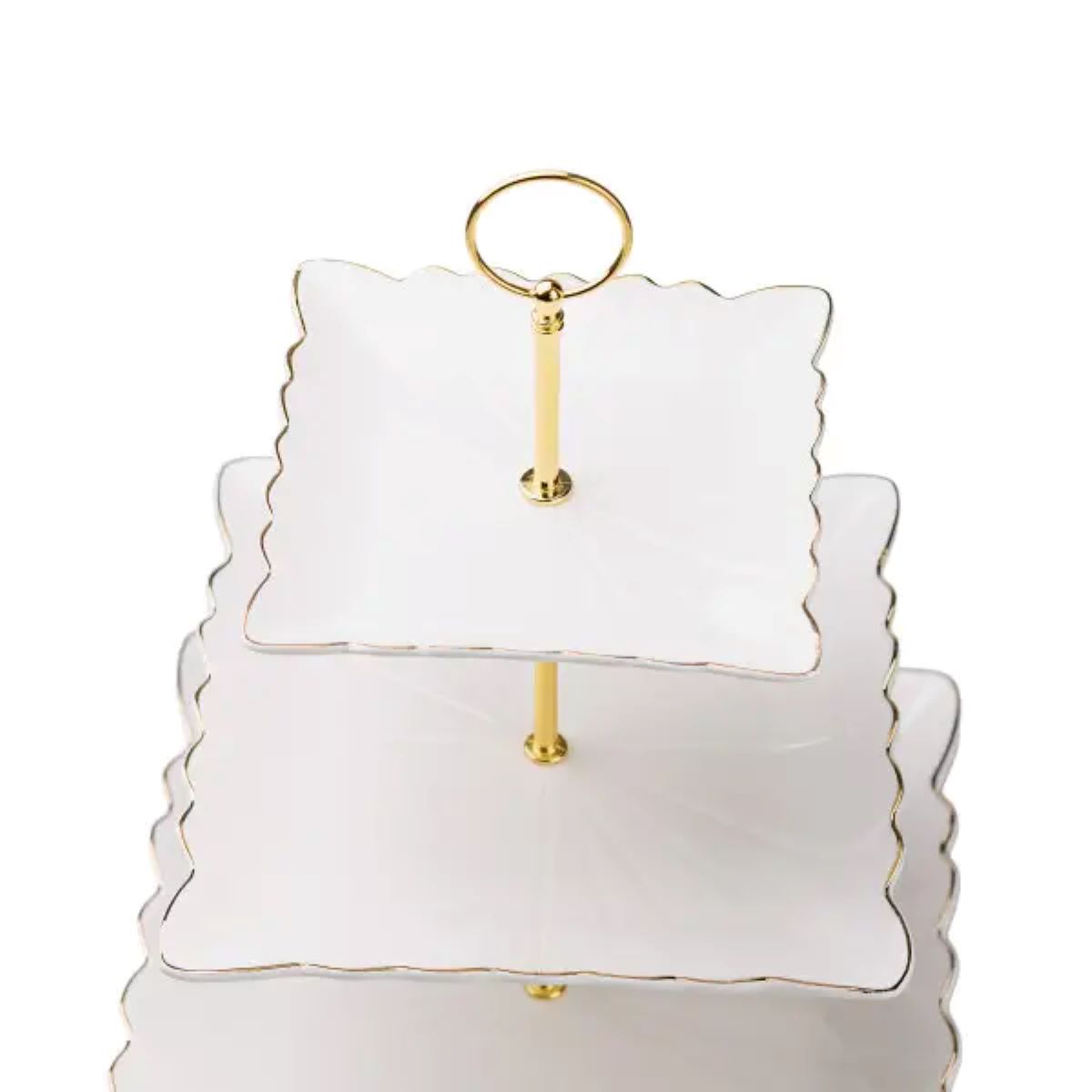 Етажерка для фруктів і десертів 3- ярусна квадратна, біла HP-7-730