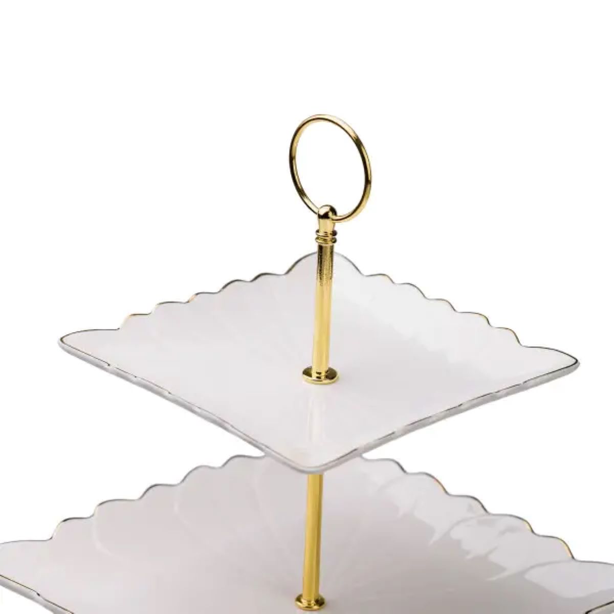 Етажерка для фруктів і десертів 3- ярусна квадратна, біла HP-7-730