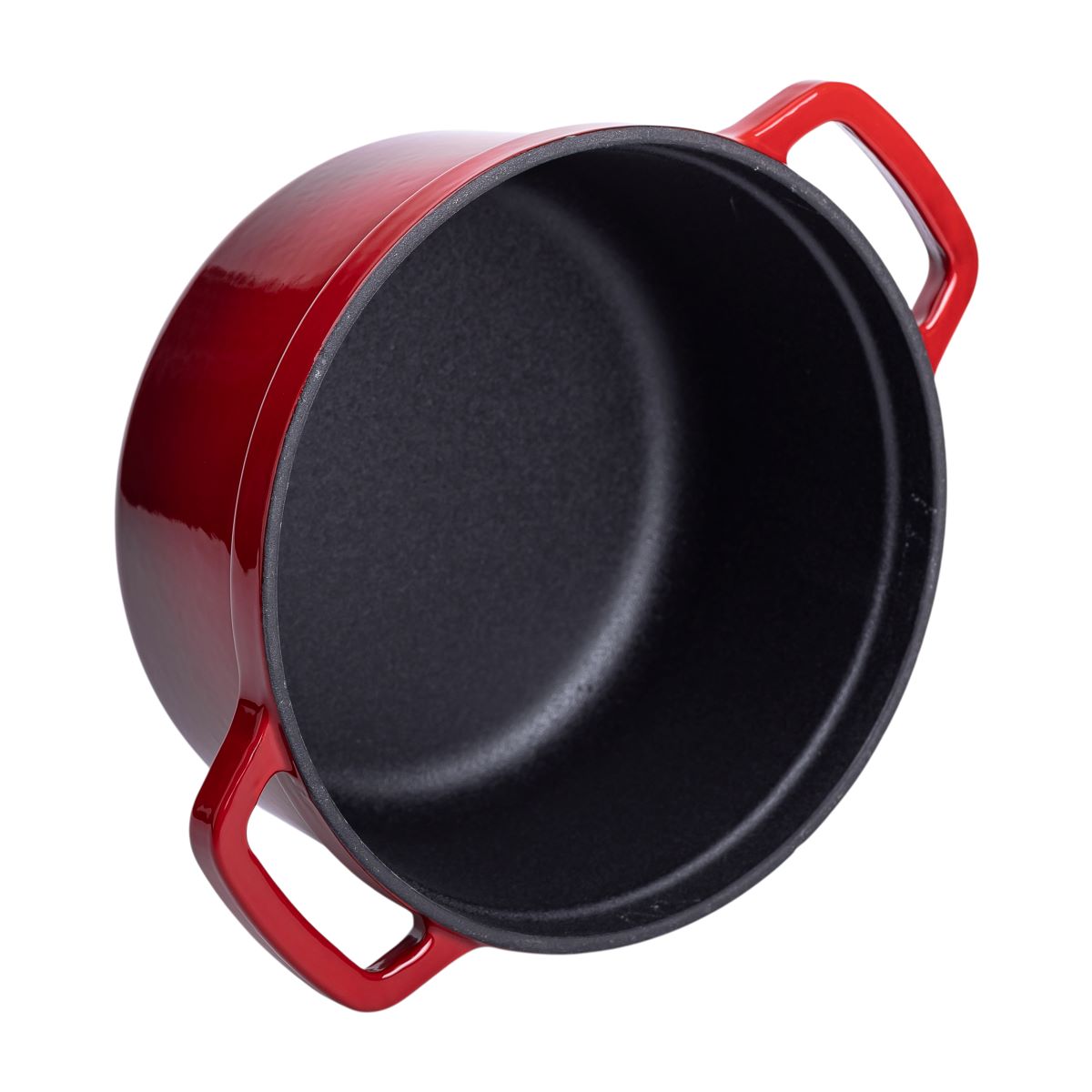 Каструля чавунна емальована 2 л з кришкою Ø20 см Червона HP-1-2R