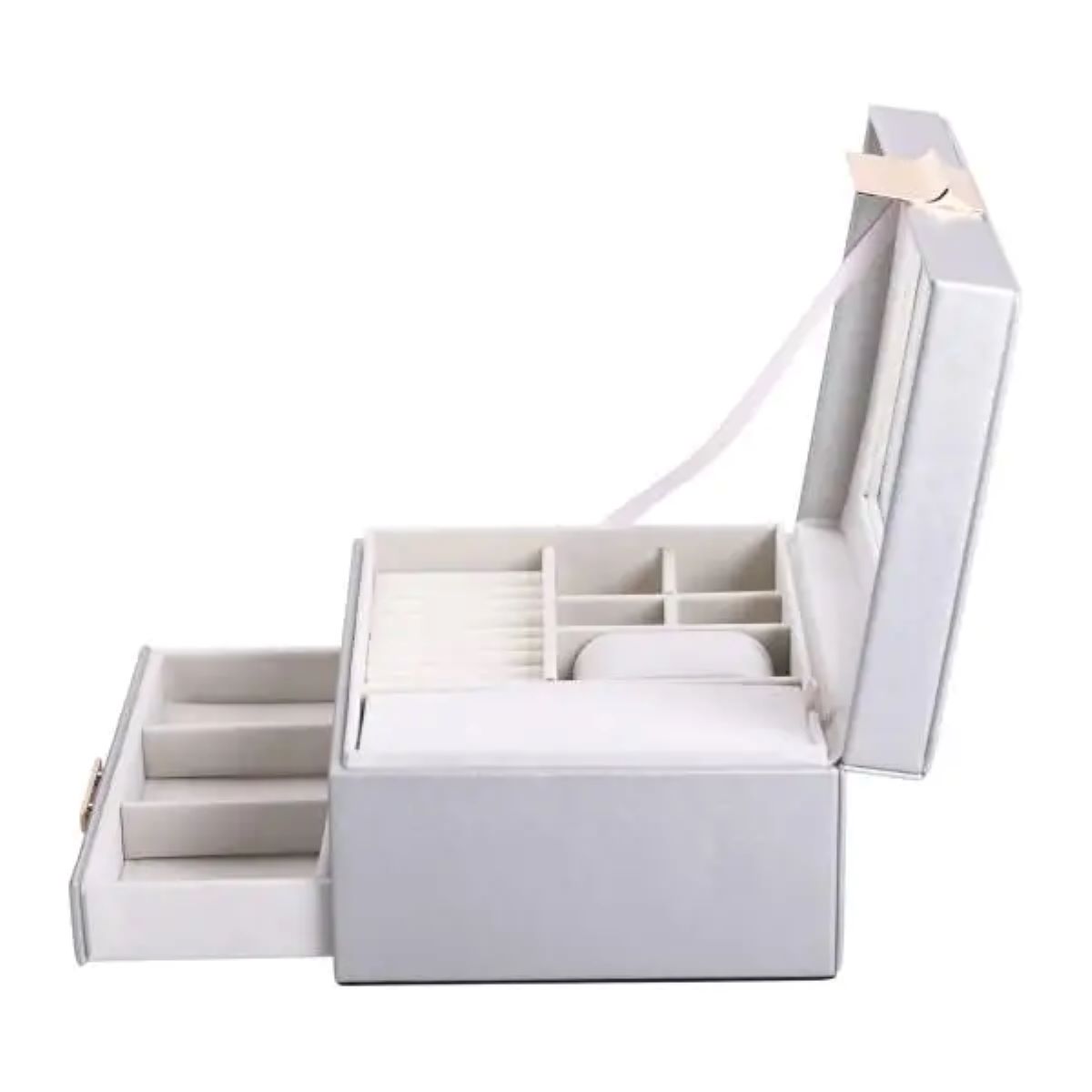 Скринька для прикрас з еко шкіри 2 яруси органайзер для ювелірних виробів HP-5-36G