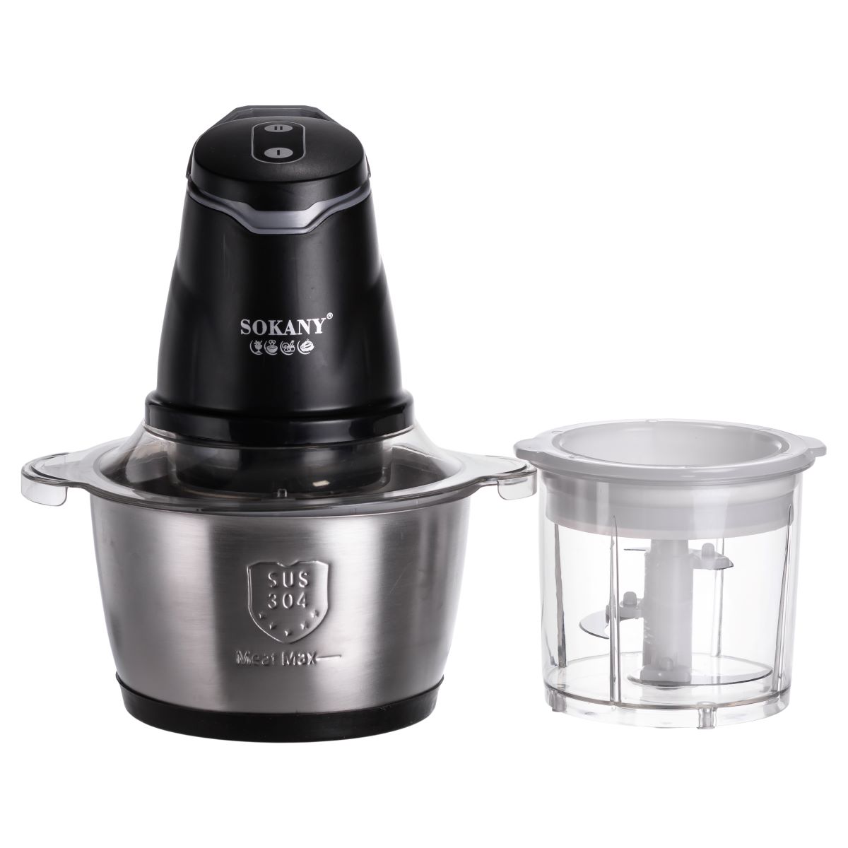 Чоппер подрібнювач 2 в 1 кухонний з чашею на 1.5 л кухонний електричний Sokany SK-06028