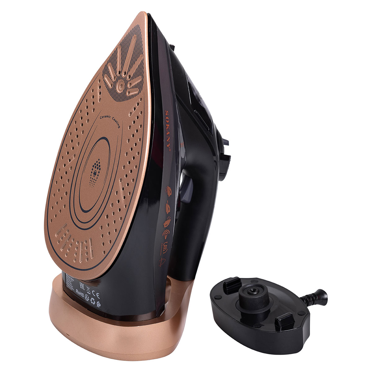 Праска з парою з автовідключенням професійна бездротова для одягу 2400 Вт Sokany SK-11037