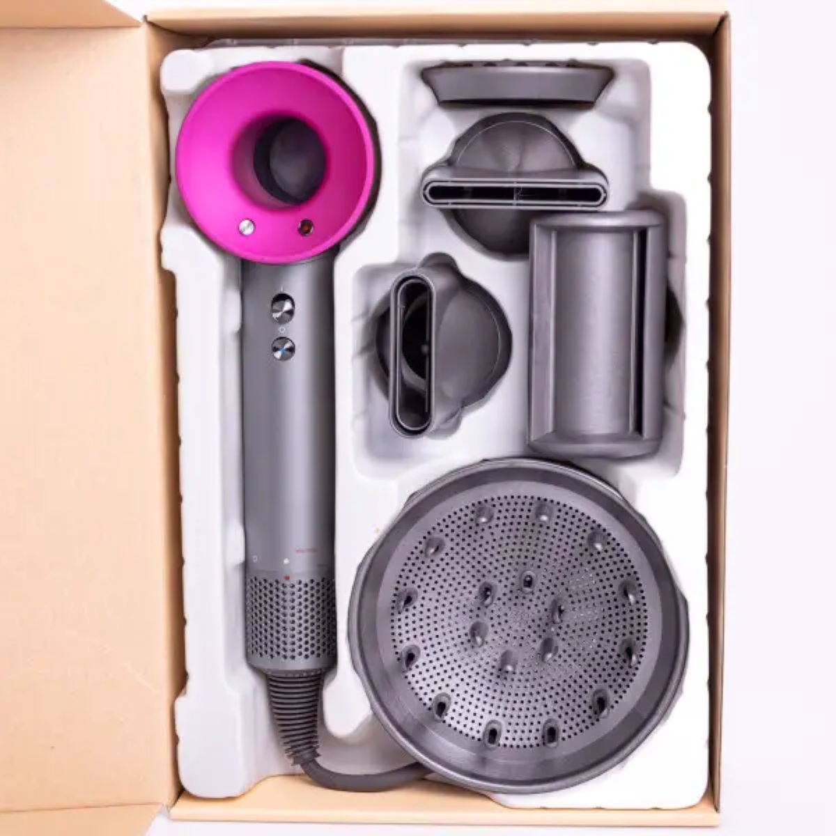 Фен стайлер для волосся 5 в 1 Supersonic Premium 1600Вт 5 насадок 3 режими швидкості з іонізацією Рожевий PH770P