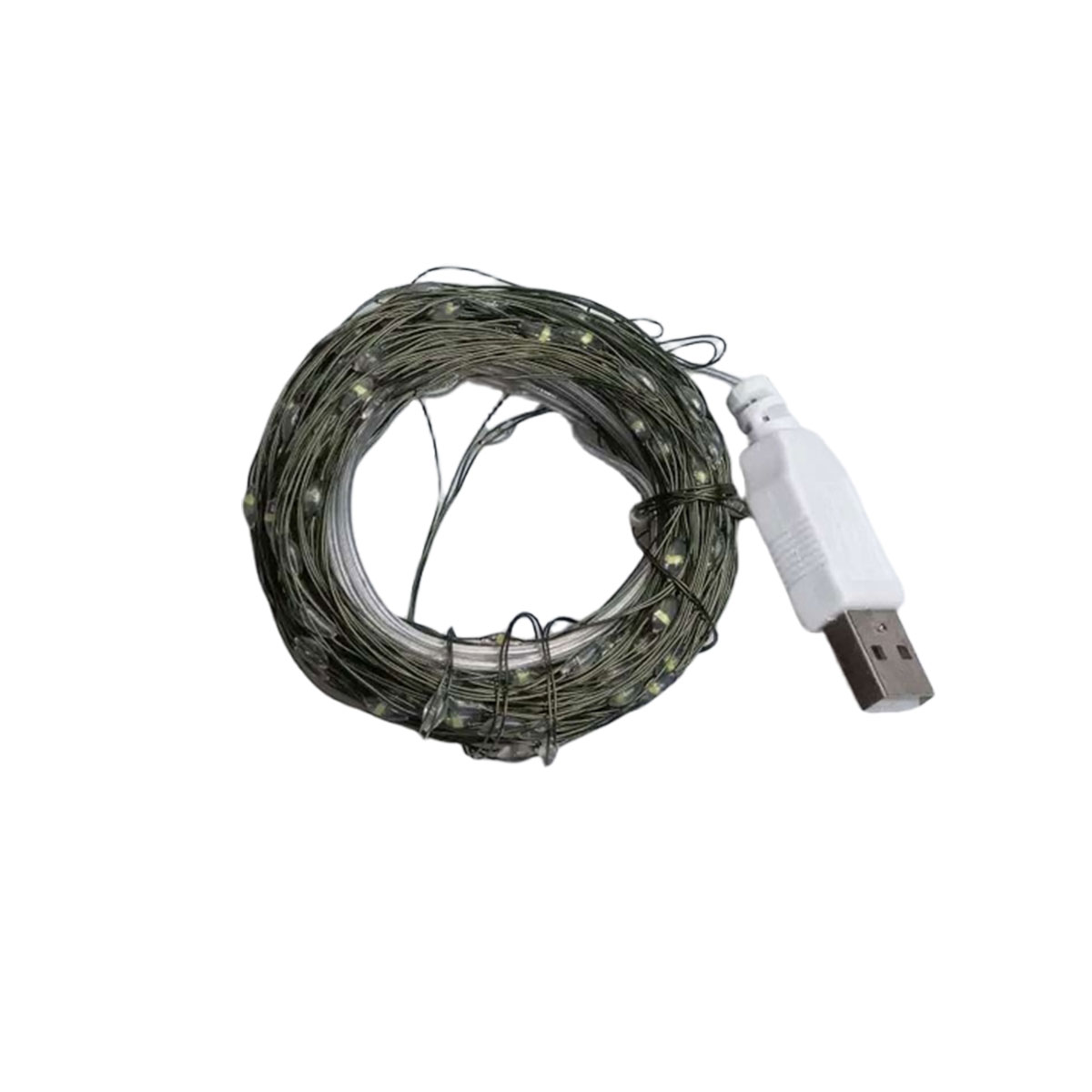 Гірлянда роса 20 метрів USB на 200 led світлодіодів крапля на зеленому дроті жовта USB200L20MGY