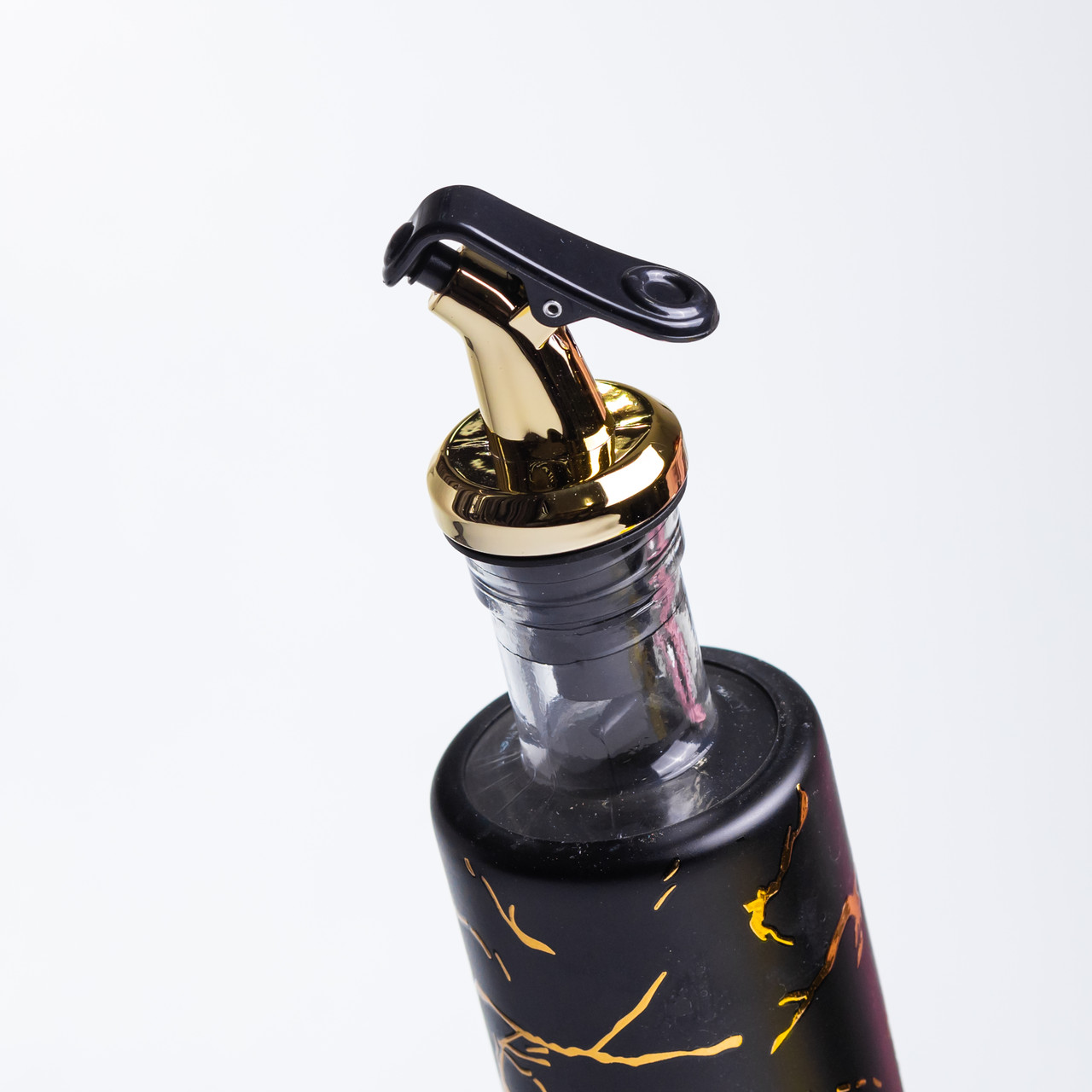 Пляшка для олії з дозатором 300 мл, чорний мармур HP-1344