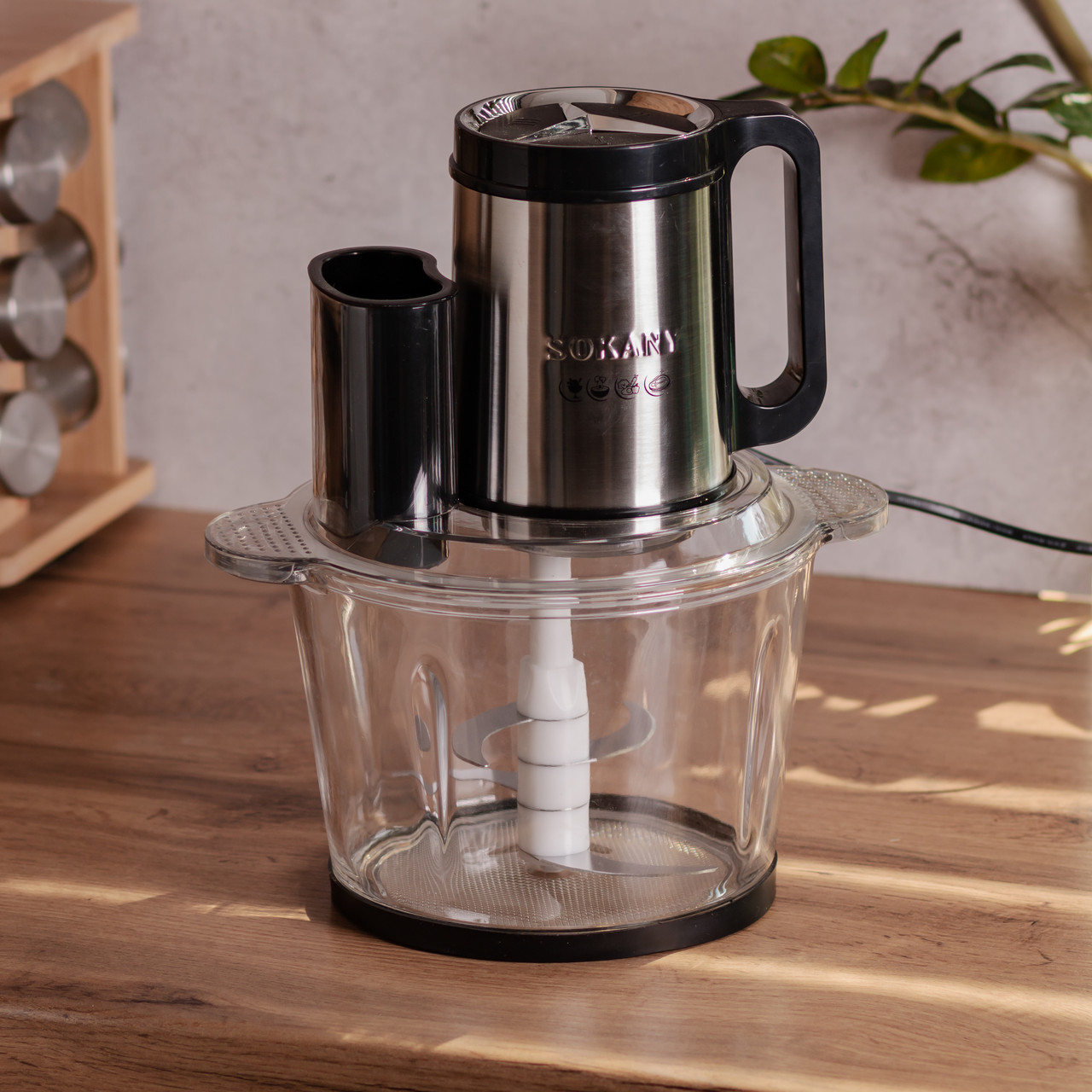Чоппер подрібнювач із чашею на 2.7 л кухонний електричний Sokany SK-06011