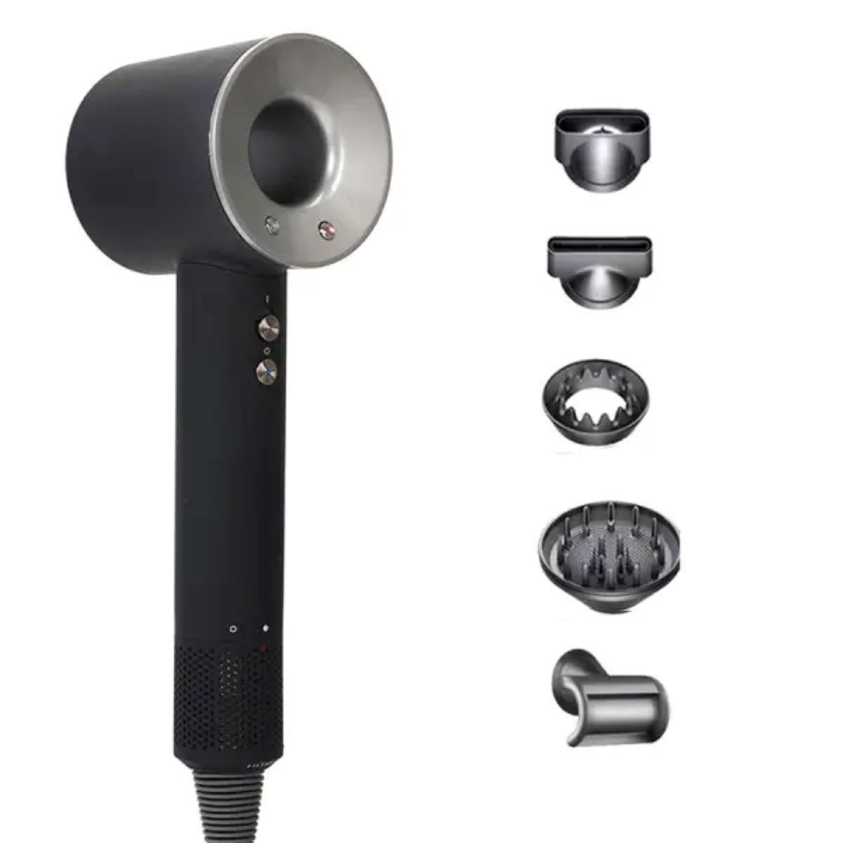 Фен стайлер для волосся 5 в 1 Supersonic Premium 1600 Вт 5 насадок 3 режими швидкості Сірий PH770G