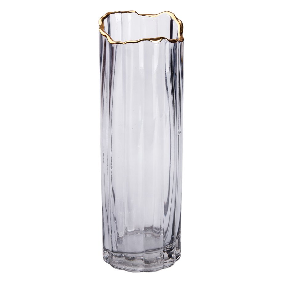 Скляна ваза для квітів, декоративна сіра, 29 см HP-1713