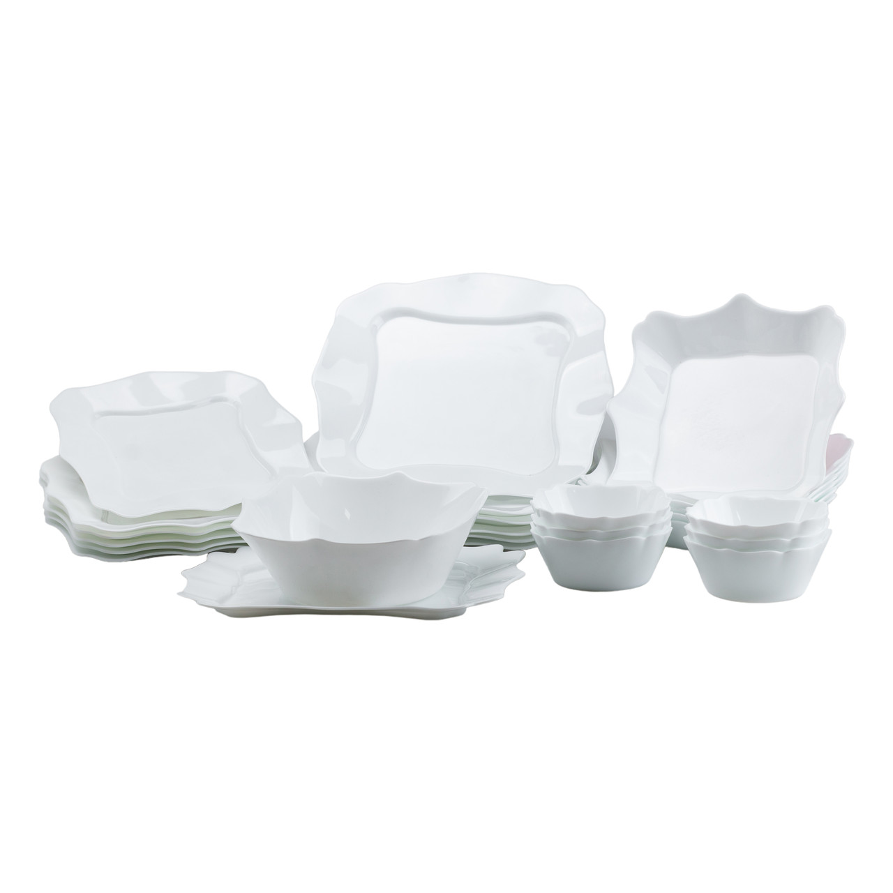 Столовий сервіз тарілок на 6 персон порцелянаовий, білий HP23406