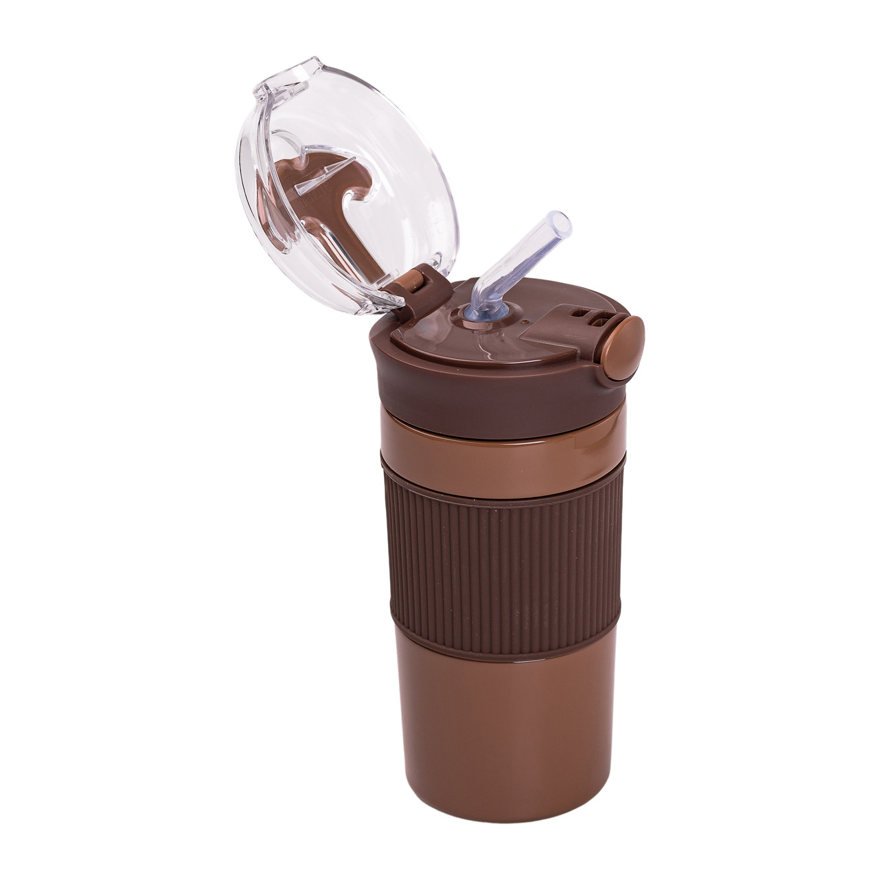 Термочашка з трубочкою 400 мл Коричневий HPGM3001BR