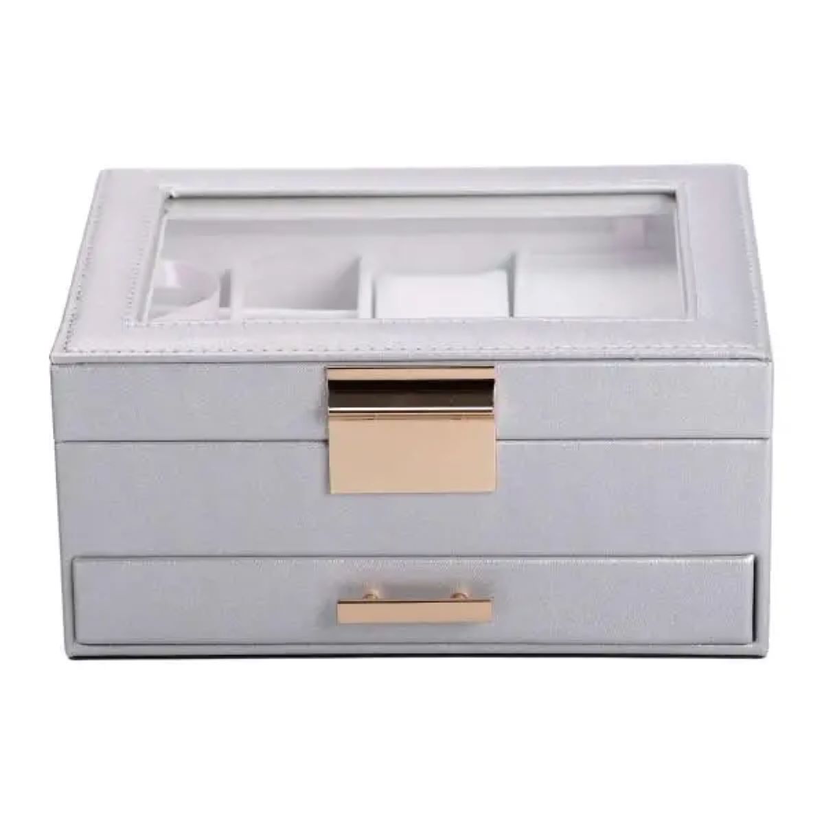 Скринька для прикрас з еко шкіри 2 яруси органайзер для ювелірних виробів HP-5-36G