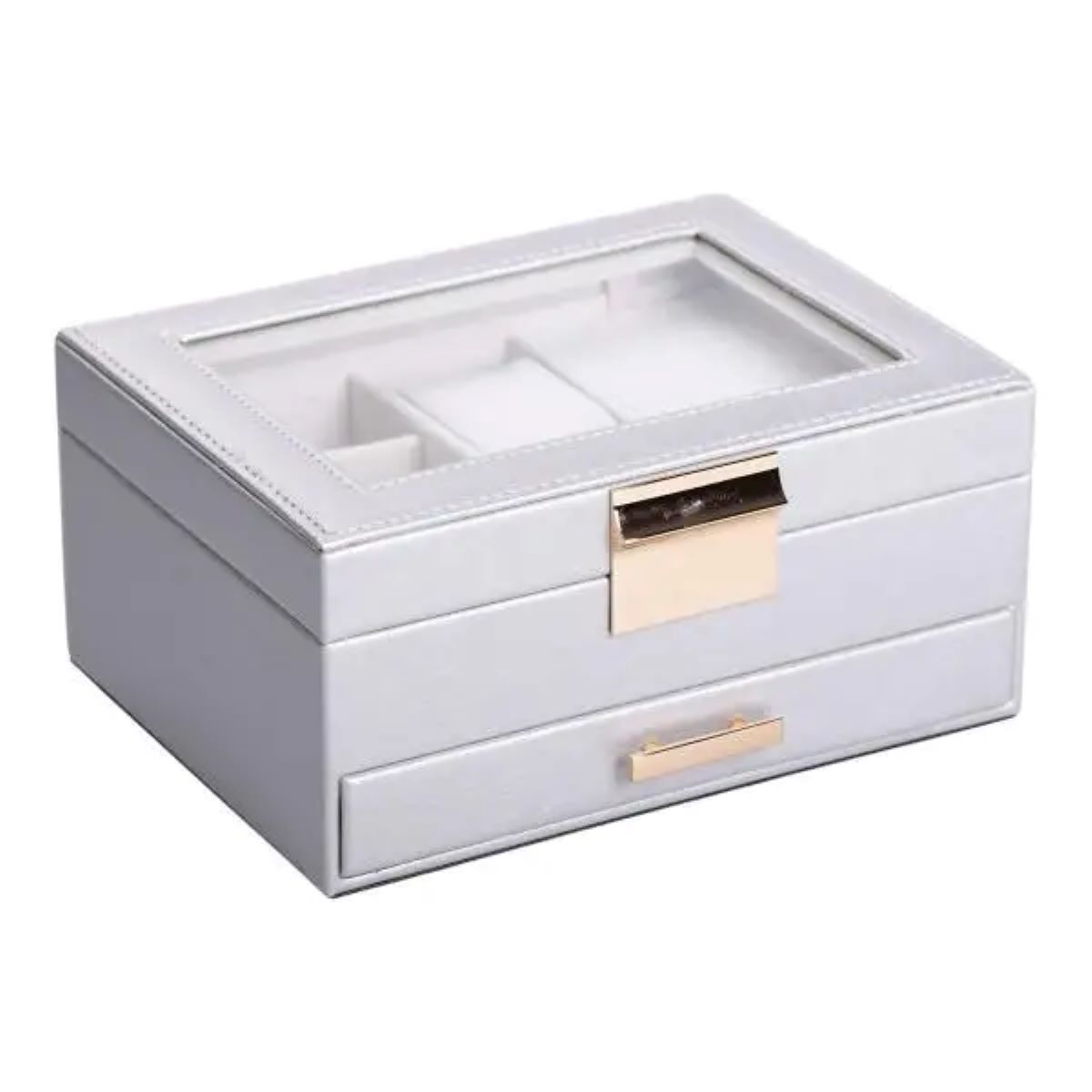 Скринька для прикрас з еко шкіри 2 яруси органайзер для ювелірних виробів HP-5-36G