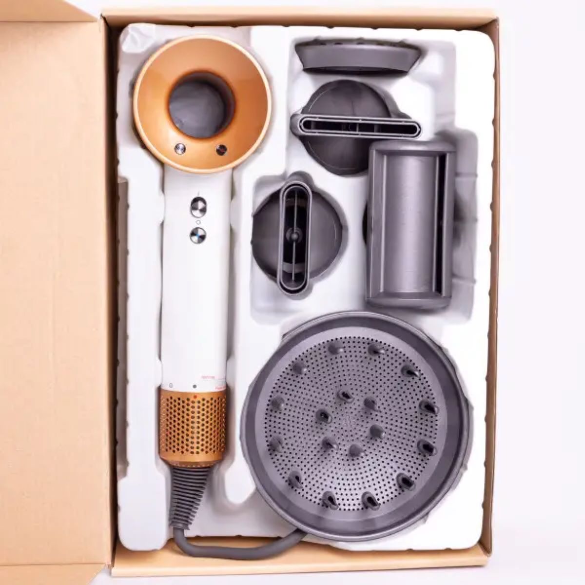 Фен стайлер для волосся 5 в 1 Supersonic Premium 1600 Вт 5 насадок 3 режими швидкості Білий PH770W