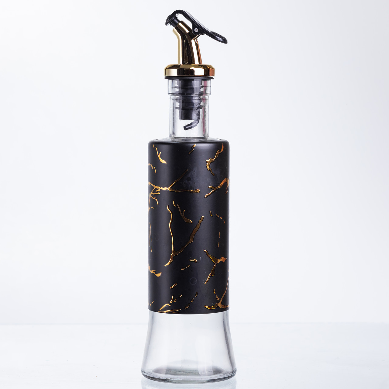 Пляшка для олії з дозатором 300 мл, чорний мармур HP-1344