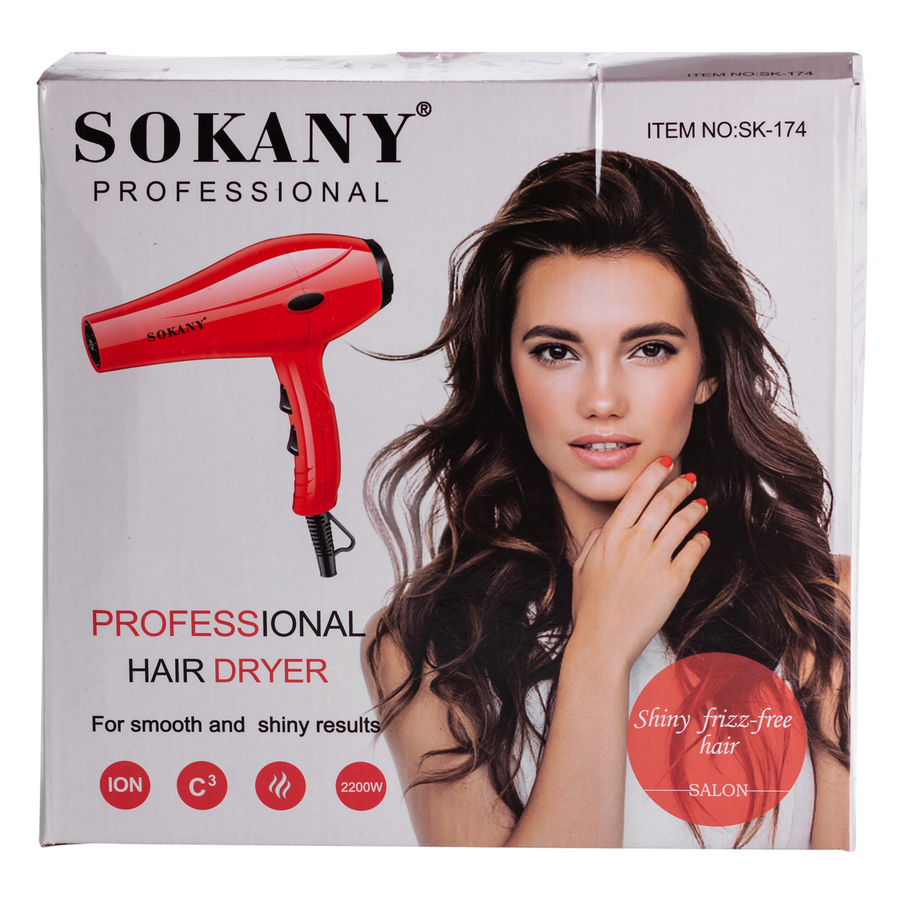 Фен для волосся з насадкою концентратором 2200 Вт Sokany SK-174