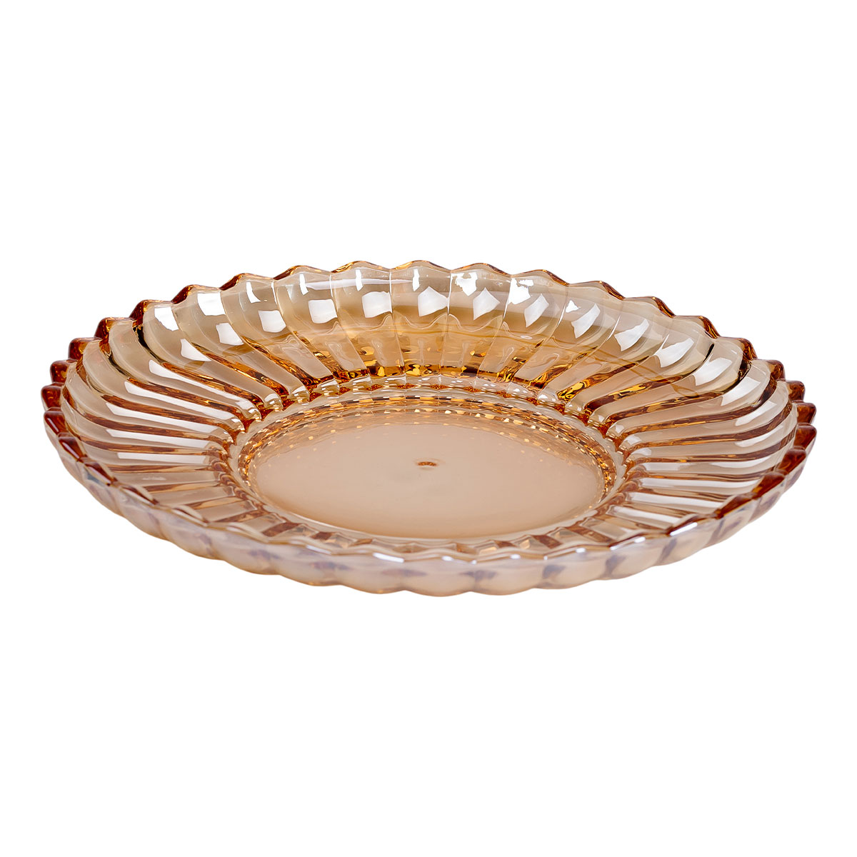 Блюдо сервірувальне Ø 28 скляне прозоре для подачі закусок, десертів, фруктів HP-YH-52