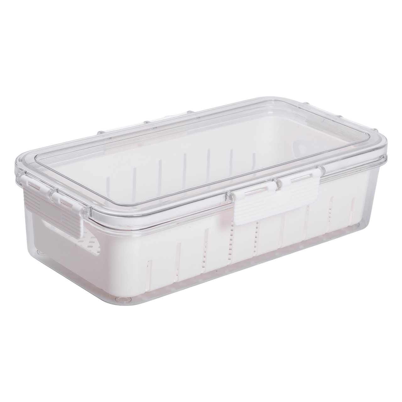 Контейнер для їжі герметичний 31х16х7.5 см судок для їжі пластиковий зі знімною підставкою 2 л Білий HP-27-12