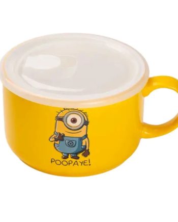 Миска порцелянова з пластиковою кришкою, 900 мл, для супу та локшини HP-15-18BM