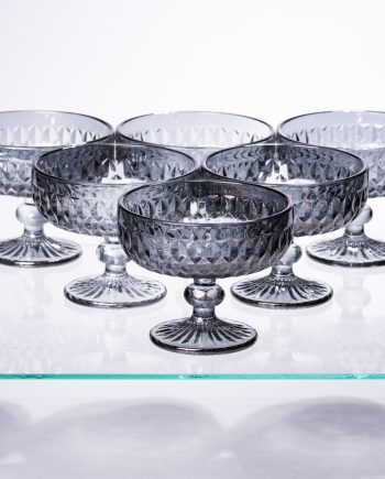 Набір креманок на ніжці 6 шт 300 (мл) Сірий HP-19-118