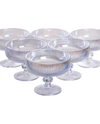 Набір креманок на ніжці 6 шт 400 (мл) скляні креманки для морозива, фруктів, десертів Сірий HP-19-7117RB