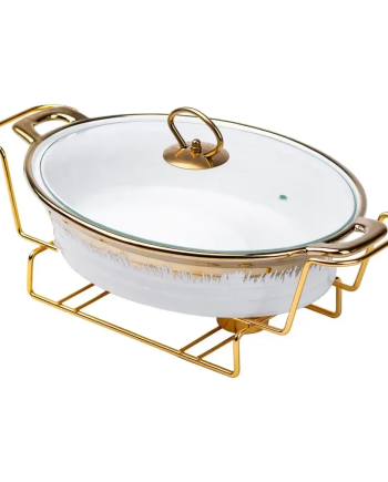 Настільна мармітниця 35х22.5х15.5 см марміт порцелянаовий для других страв 1,5 л HP1026