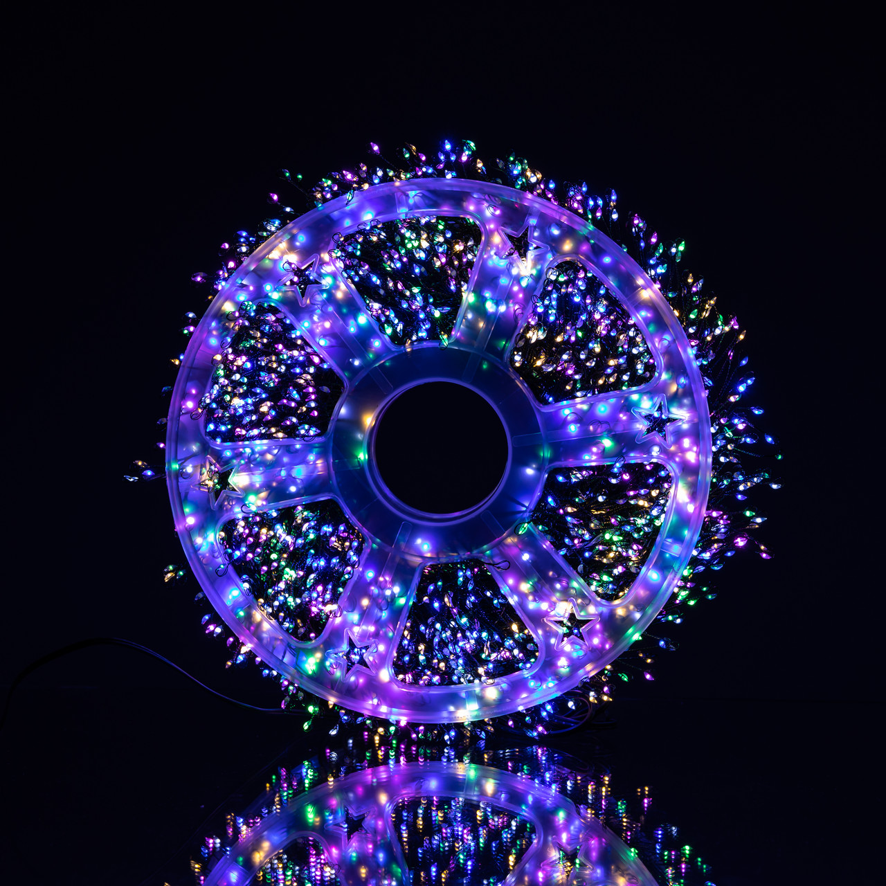 Новорічна гірлянда кімнатна роса 100 м 3000 LED Хвойна лапа зелений провід Мультиколір D3000L100MGML