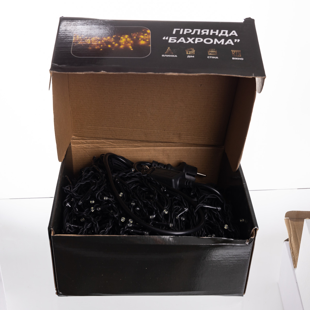 Новорічна гірлянда вулична Бахрома 36 м 600 LED чорний провід Жовтий 36МBY