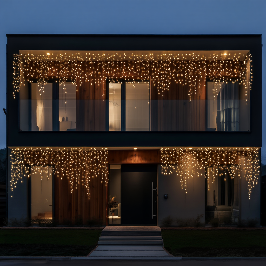 Вулична гірлянда Бахрома 25 м 405 LED чорний провід Жовтий 25MBY