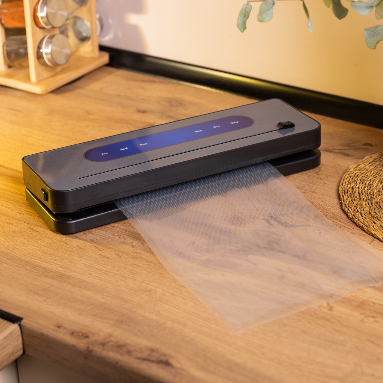 Вакууматор побутовий для сухих і вологих продуктів сенсорний вакуумний пакувальник із вбудованим різаком HP-11-5