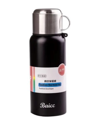 Термос з нержавіючої сталі з ручкою 1200 мл чорний HPGM8826