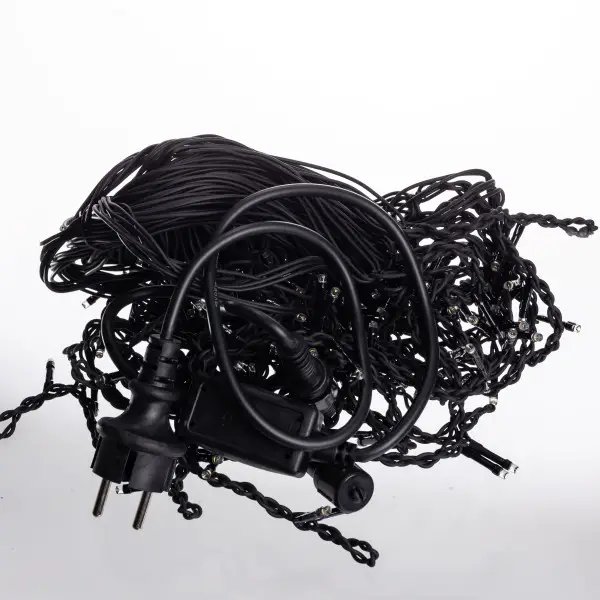 Вулична гірлянда бахрома 12 м 200 led чорний провід чорний провід Жовтий 12MBY