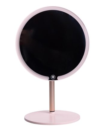 Дзеркало косметичне з підсвічуванням кругле настільне Ø21 см для макіяжу Рожеве HP-10-7AP