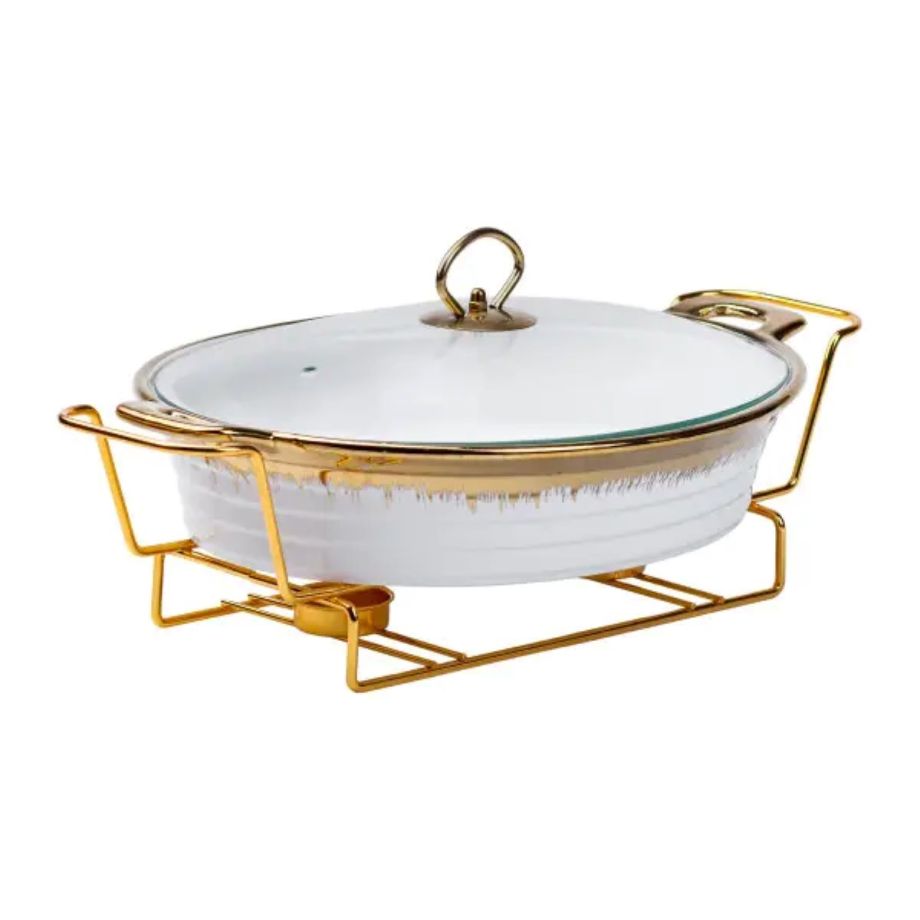 Настільна мармітниця 41х25х15.5 см марміт порцелянаовий для других страв 2 л HP1027