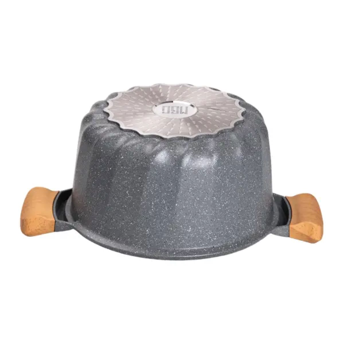 Набір посуду, 3 каструлі, алюмінієва товстодонна каструля MGC з лопаткою та ополоником сірий HP-4-401G