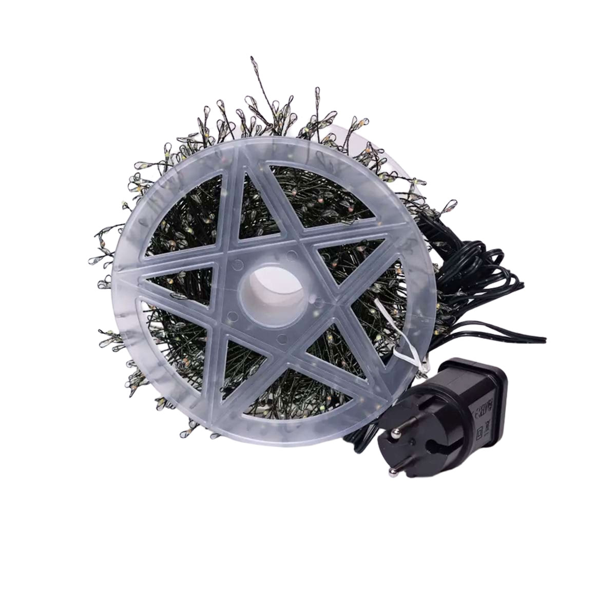 Гірлянда роса мішура 30 метрів хвойна лапа 640led світлодіодів зелений дріт біла D1750W