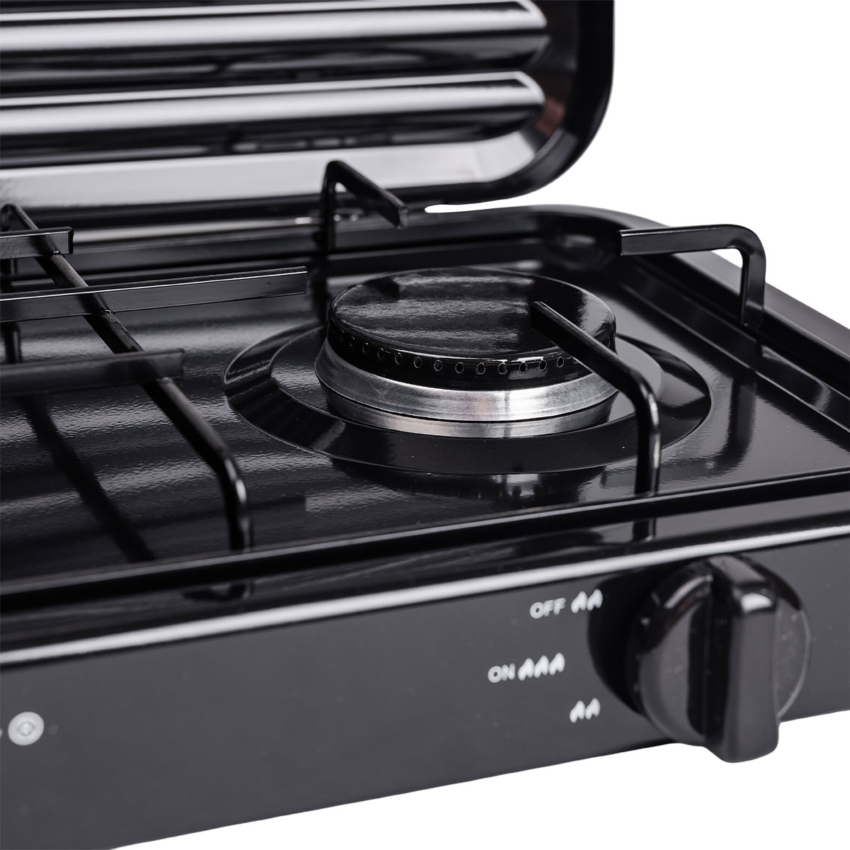 Настільна газова плита на 2 конфорки 4.4 кВт міні газова плита для балонного газу Чорна Sokany SK-6002