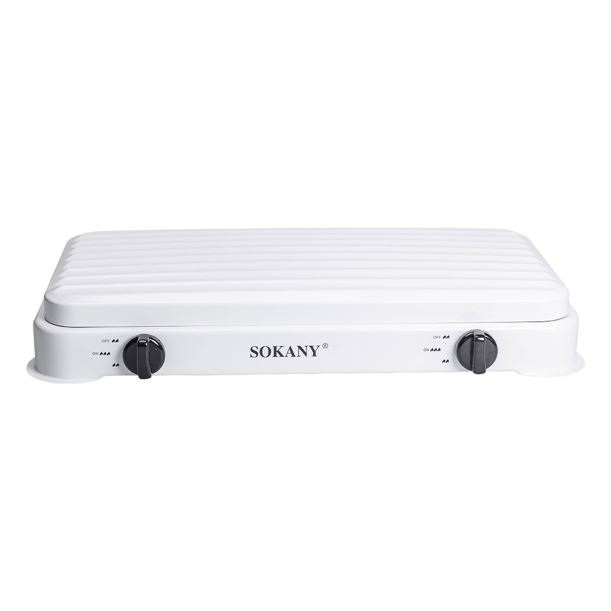 Настільна газова плита на 2 конфорки міні газова плита для балонного газу Біла Sokany SK-6002